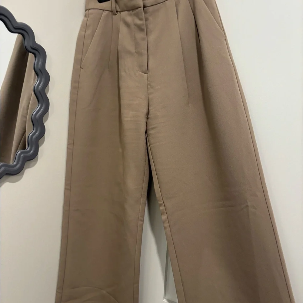 Abercrombie & Fitch Tan Wide Leg Trousers - Picture 1 of 4